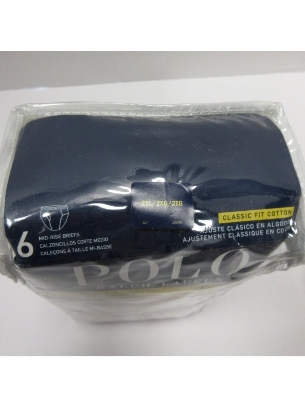 Polo Ralph Lauren Underwear XXL 6 Pack Mid Rise Briefs Classic Cotton
